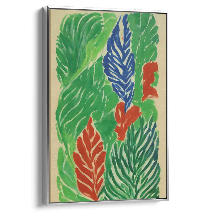 Bold Foliage Tapestry: Vibrant Leaf Patterns in Bold Colors Canvas Art