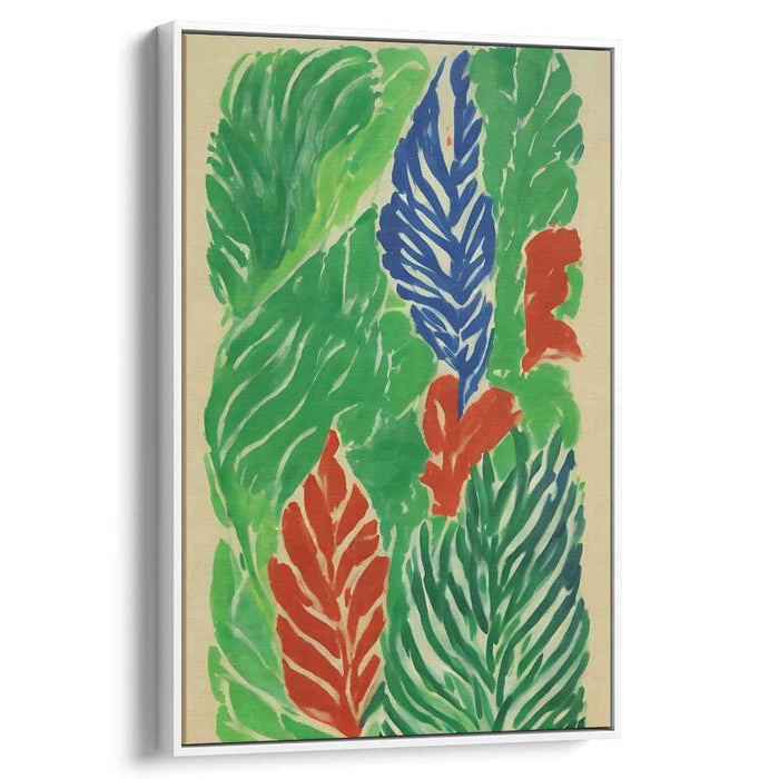 Bold Foliage Tapestry: Vibrant Leaf Patterns in Bold Colors Canvas Art