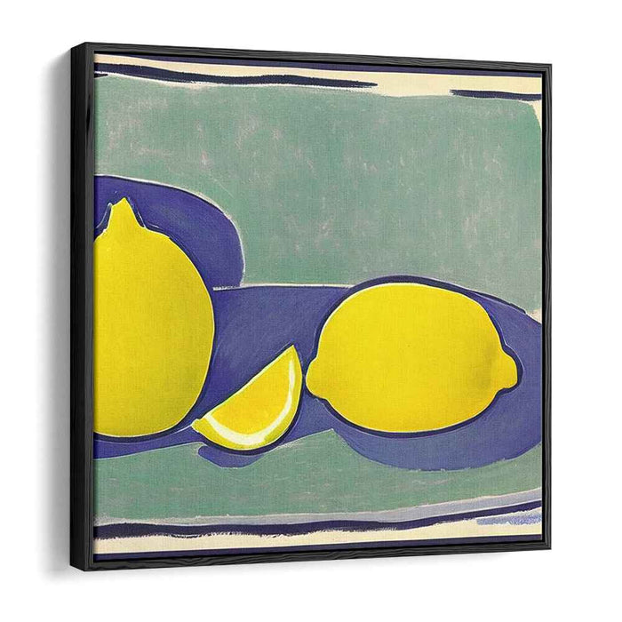 Zesty Still Life: Modern Minimalist Lemons on Canvas