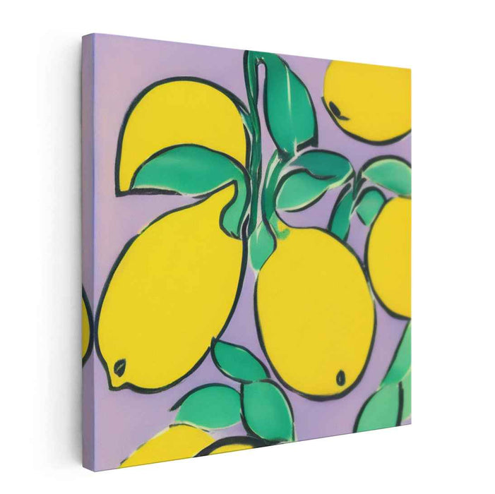 Zesty Pop Art Splatter: Vibrant Citrus Pop Art Canvas Print