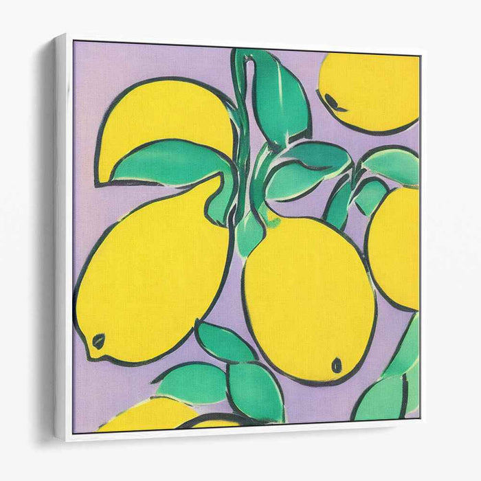 Zesty Pop Art Splatter: Vibrant Citrus Pop Art Canvas Print