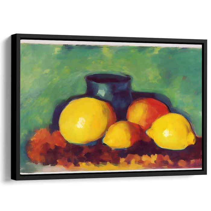 Luminous Serenity: Impressionist Lemons and Vase Canvas Art