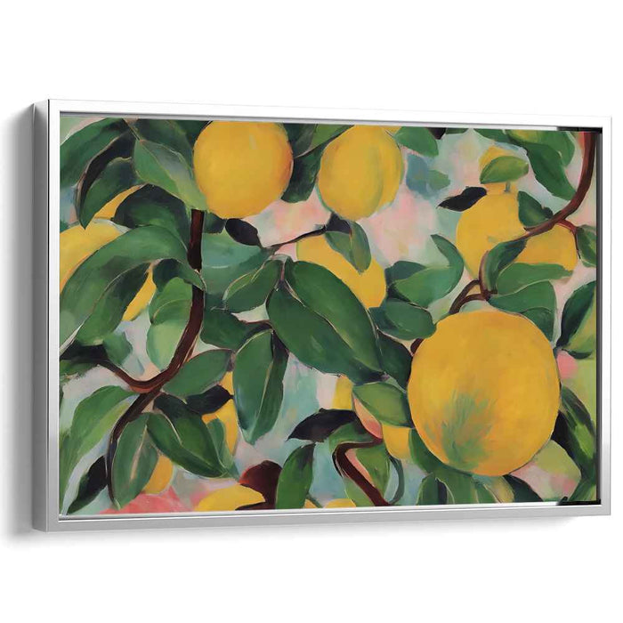 Lemon Zest in Bloom: Impressionist-Inspired Vibrant Citrus Canvas Art