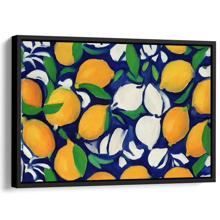 Ethereal Midnight Blooms: Vibrant Still Life on Deep Blue Canvas