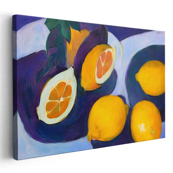 Citrus Gleam: Vibrant Lemon Symphony Canvas Art