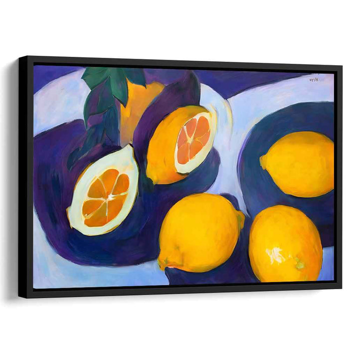 Citrus Gleam: Vibrant Lemon Symphony Canvas Art