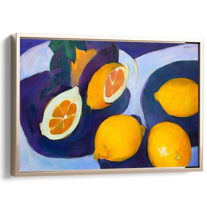 Citrus Gleam: Vibrant Lemon Symphony Canvas Art