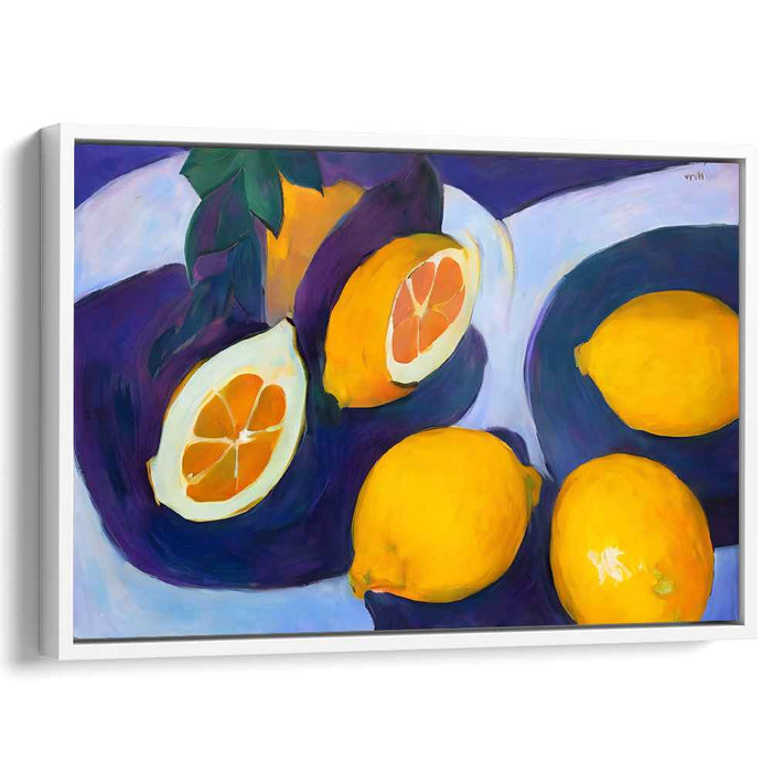 Citrus Gleam: Vibrant Lemon Symphony Canvas Art