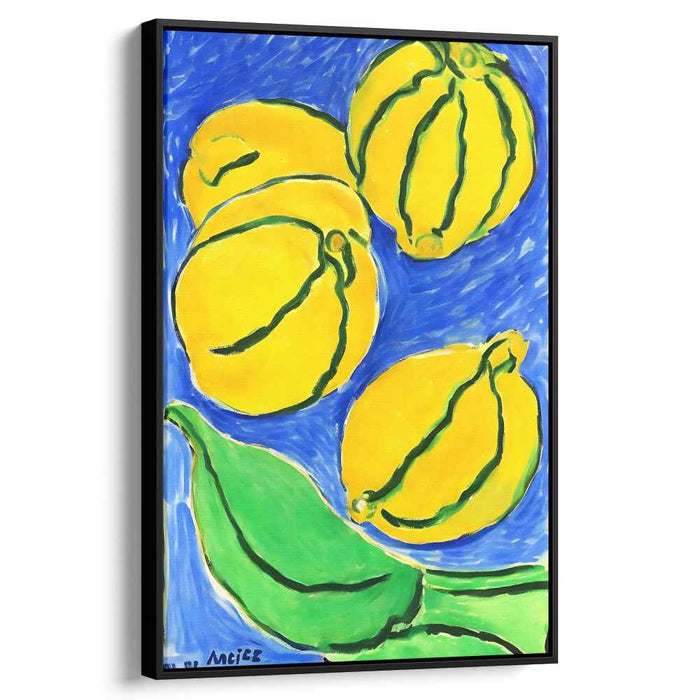 Tangy Lemonade Dance: Vibrant Fauvist Citrus Canvas Art Print