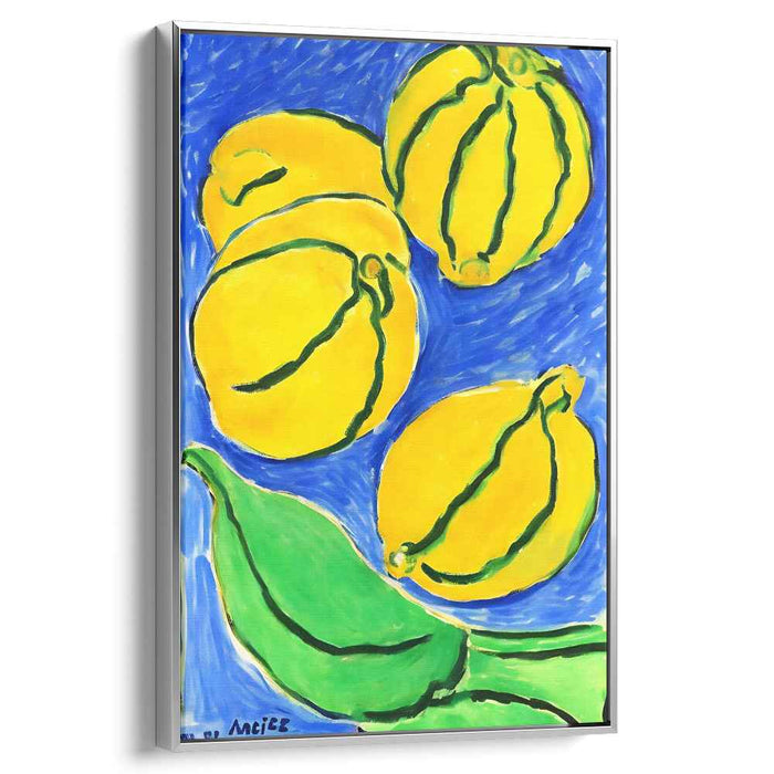 Tangy Lemonade Dance: Vibrant Fauvist Citrus Canvas Art Print