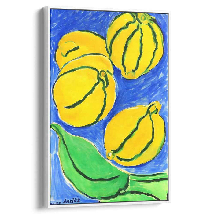 Tangy Lemonade Dance: Vibrant Fauvist Citrus Canvas Art Print