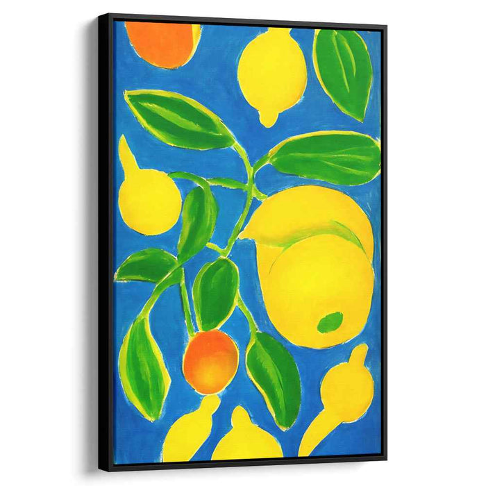 Vivid Orchard Splash: Bold Fauvist Fruit Canvas Art Print