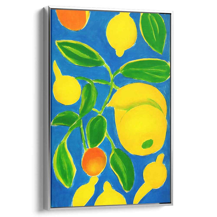 Vivid Orchard Splash: Bold Fauvist Fruit Canvas Art Print