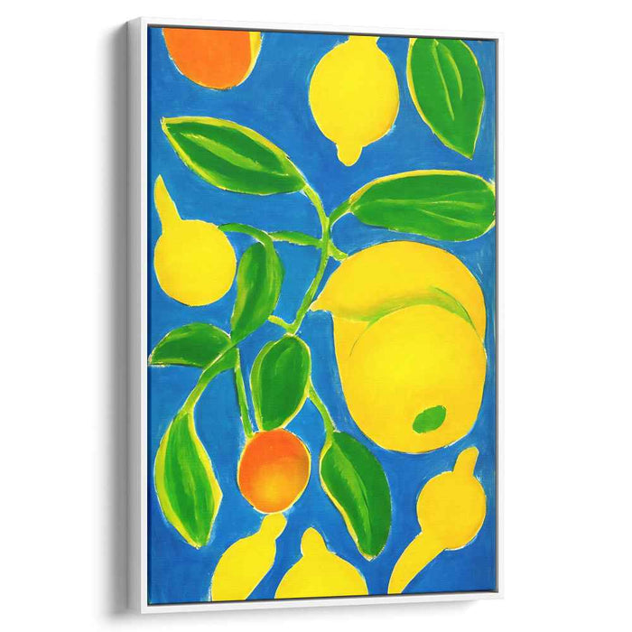 Vivid Orchard Splash: Bold Fauvist Fruit Canvas Art Print