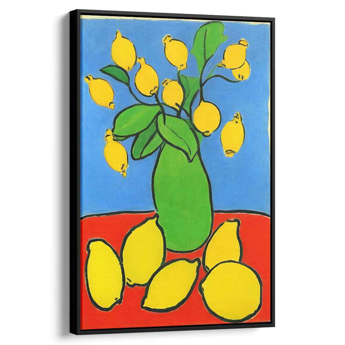 Joyful Lemons: Vibrant Fauvist Still Life Canvas Art Print