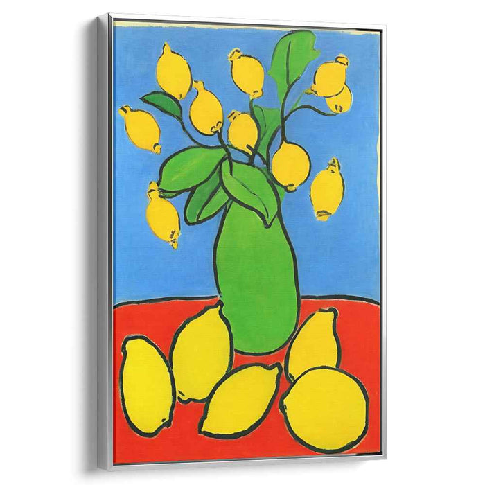 Joyful Lemons: Vibrant Fauvist Still Life Canvas Art Print