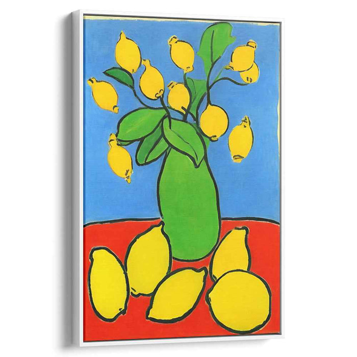 Joyful Lemons: Vibrant Fauvist Still Life Canvas Art Print