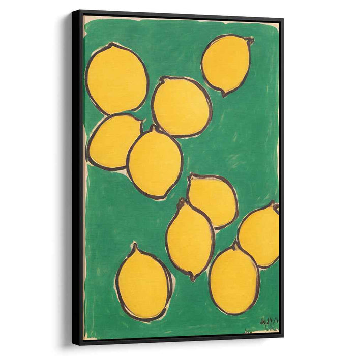 Luscious Lemons: Bold Pop Art Inspired Yellow and Green Canvas Print