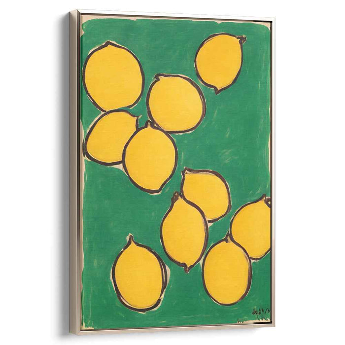 Luscious Lemons: Bold Pop Art Inspired Yellow and Green Canvas Print