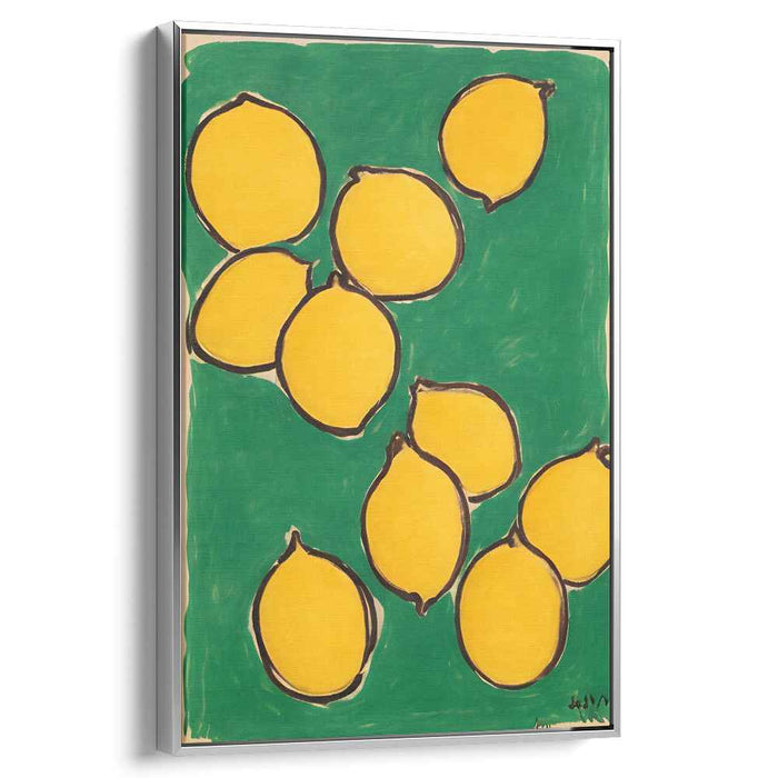 Luscious Lemons: Bold Pop Art Inspired Yellow and Green Canvas Print