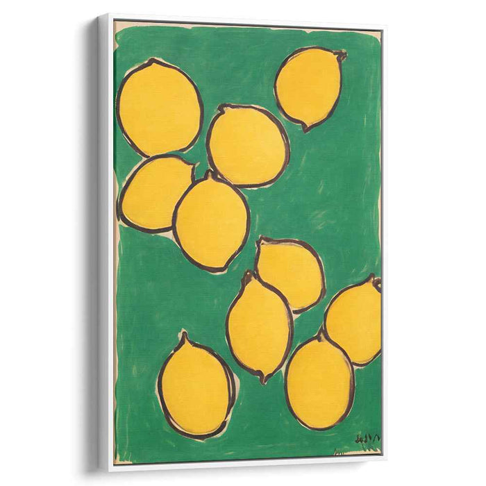 Luscious Lemons: Bold Pop Art Inspired Yellow and Green Canvas Print