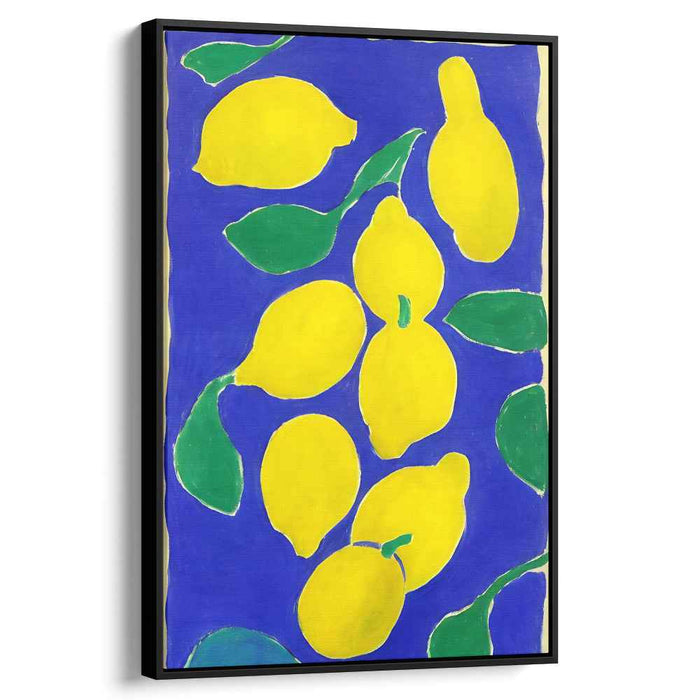 Blue Jazz Melody: Vibrant Still Life on Blue Canvas Art Print