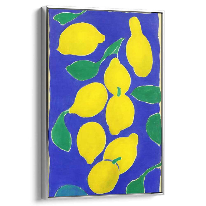 Blue Jazz Melody: Vibrant Still Life on Blue Canvas Art Print