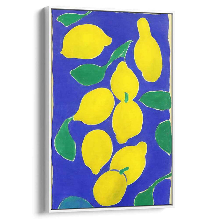 Blue Jazz Melody: Vibrant Still Life on Blue Canvas Art Print