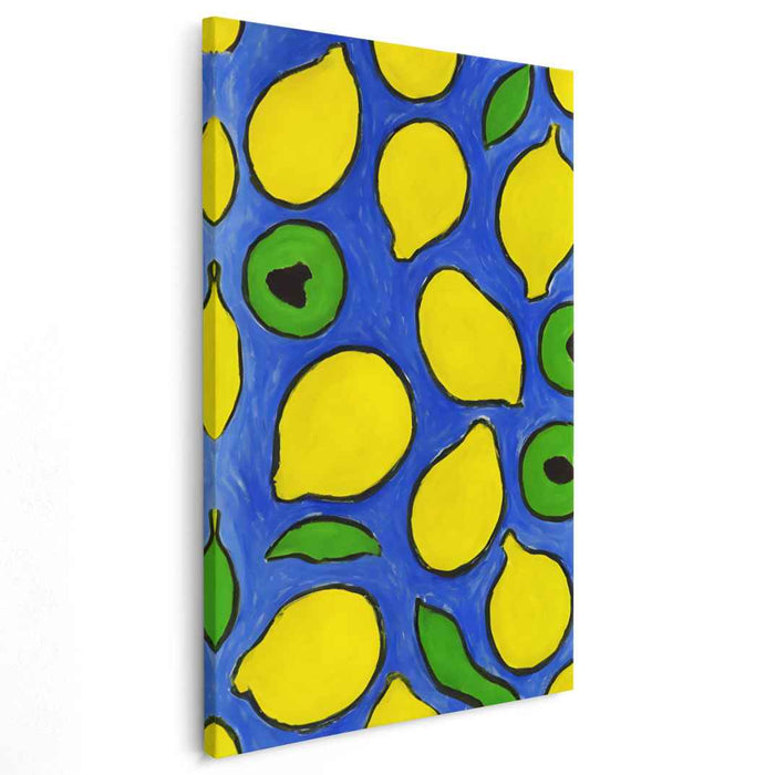 Zesty Neon Burst: Pop Art Citrus Canvas