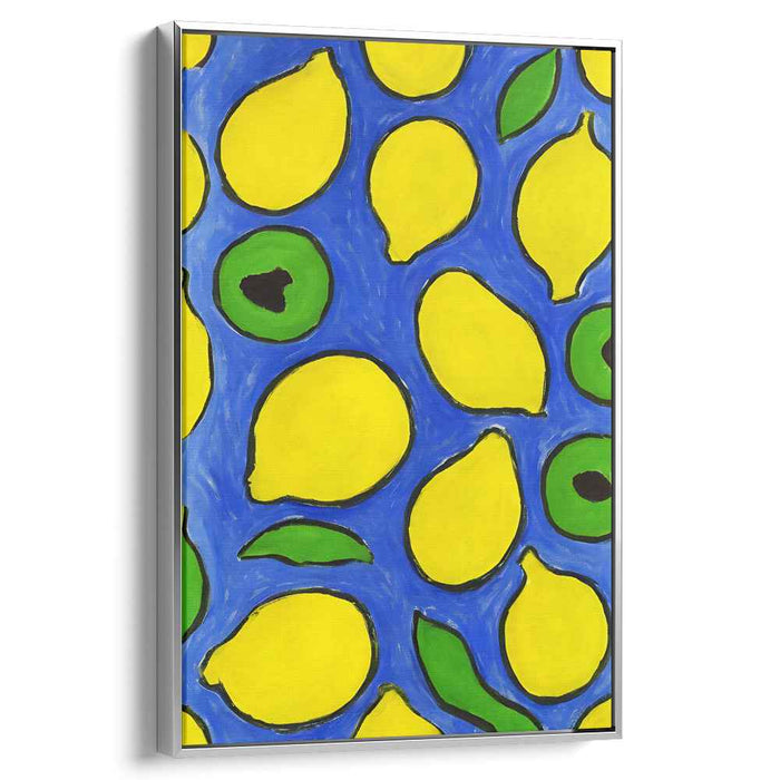 Zesty Neon Burst: Pop Art Citrus Canvas