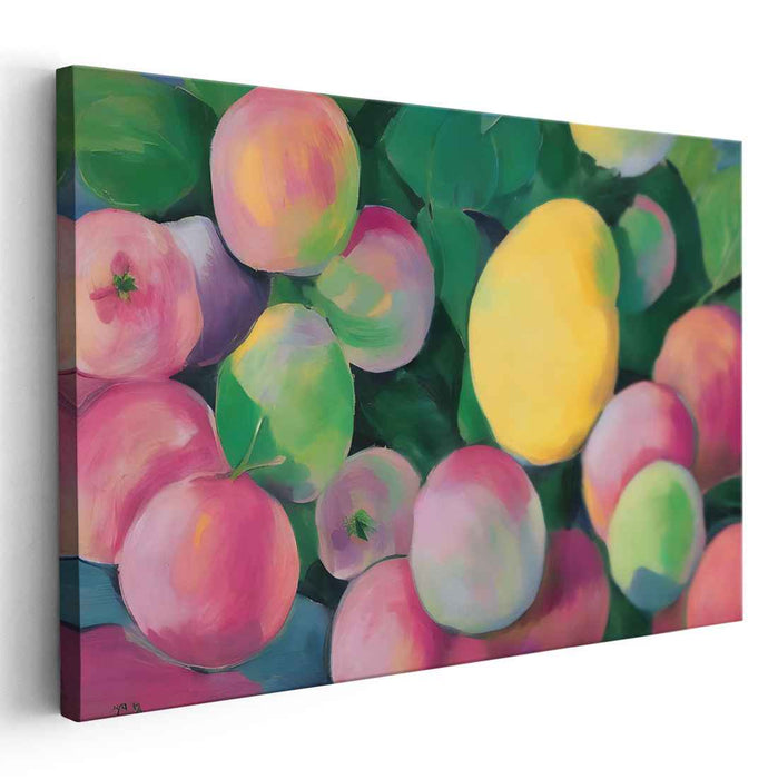 Fruitful Melody Burst: Vibrant Fruit Symphony Canvas Art Print