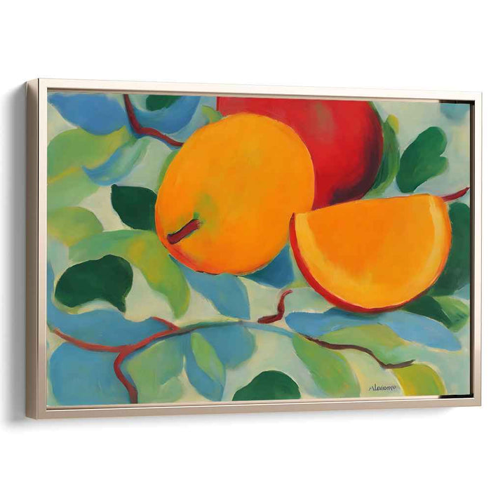Whispers Of Harvest Hues: Vibrant Still Life Fruits Canvas Art Print