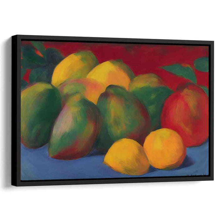 Sumptuous Harvest: Lush Mangoes and Lemons Still Life Canvas Art