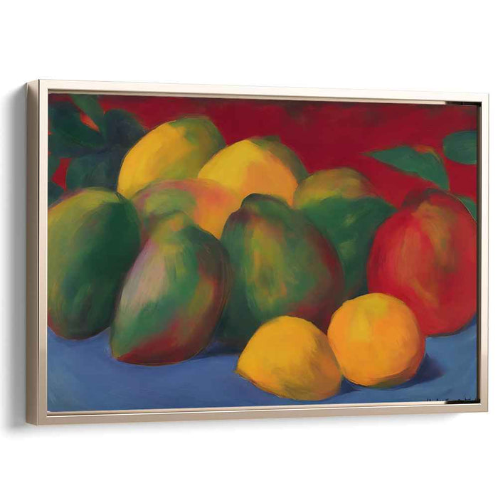 Sumptuous Harvest: Lush Mangoes and Lemons Still Life Canvas Art