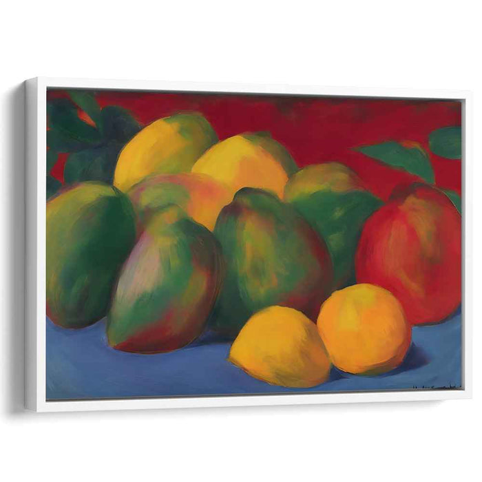 Sumptuous Harvest: Lush Mangoes and Lemons Still Life Canvas Art