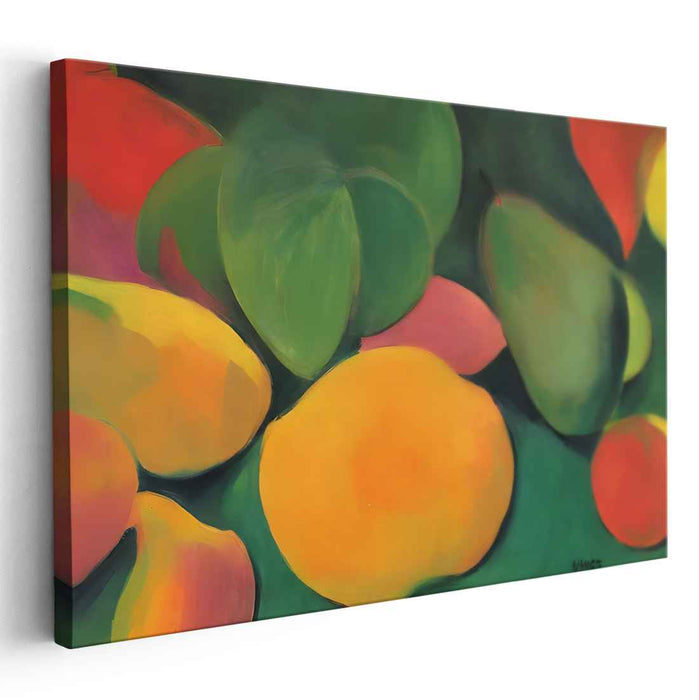 Fruit Dance Explosion: Vibrant Fruit Symphony Canvas Art Print