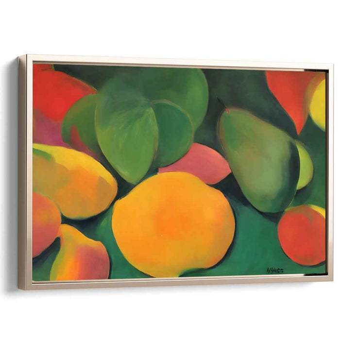 Fruit Dance Explosion: Vibrant Fruit Symphony Canvas Art Print