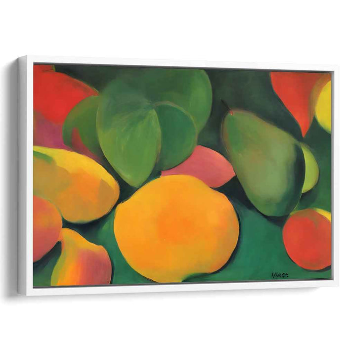Fruit Dance Explosion: Vibrant Fruit Symphony Canvas Art Print