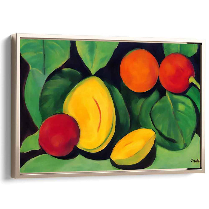 Island Melodies: Modern Still Life with Mangoes and Peaches