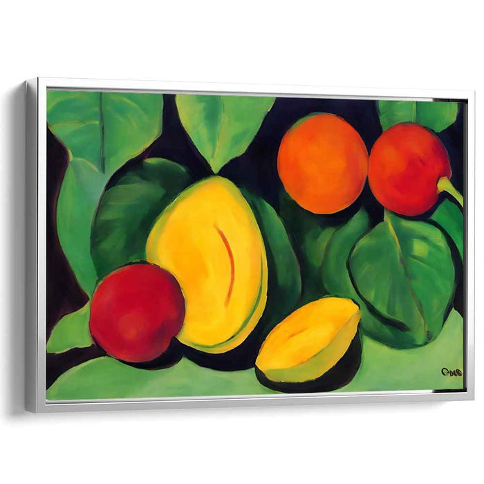 Island Melodies: Modern Still Life with Mangoes and Peaches
