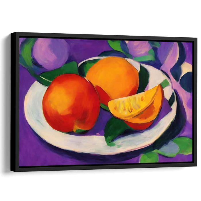 Vivid Citrus Glow: Bold Impressionist Orange Still Life Canvas Art