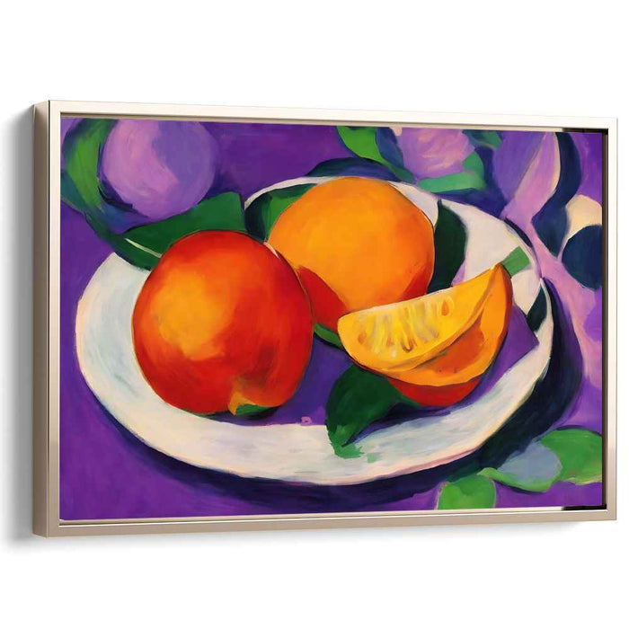 Vivid Citrus Glow: Bold Impressionist Orange Still Life Canvas Art