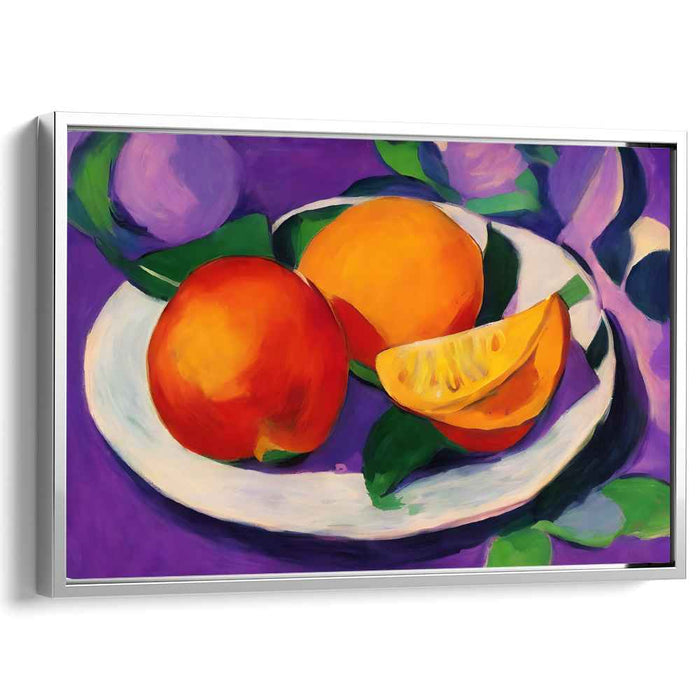 Vivid Citrus Glow: Bold Impressionist Orange Still Life Canvas Art