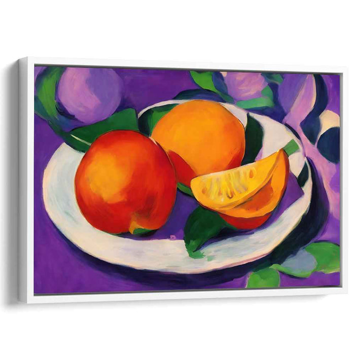 Vivid Citrus Glow: Bold Impressionist Orange Still Life Canvas Art