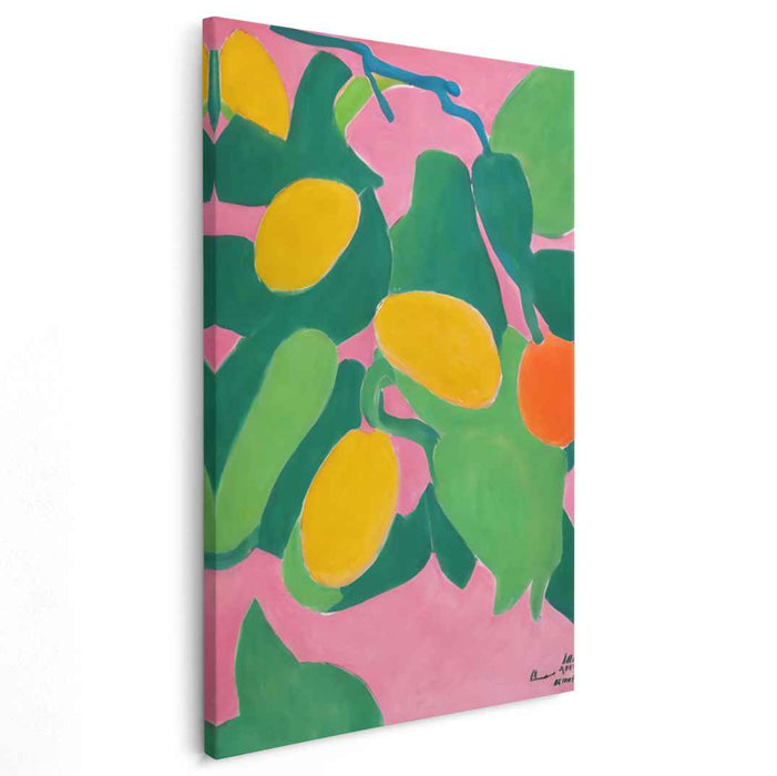 Lush Lemons: Fauvist Fruit Canvas Art Print