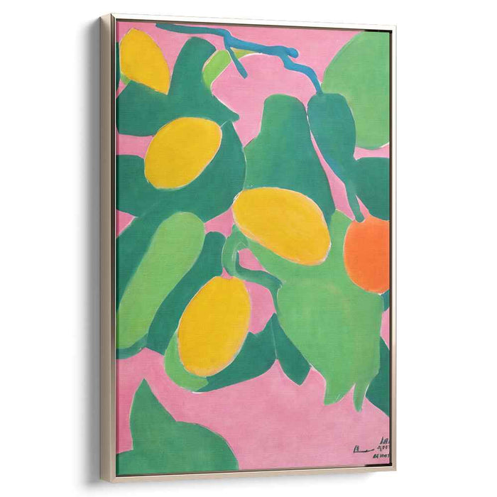 Lush Lemons: Fauvist Fruit Canvas Art Print