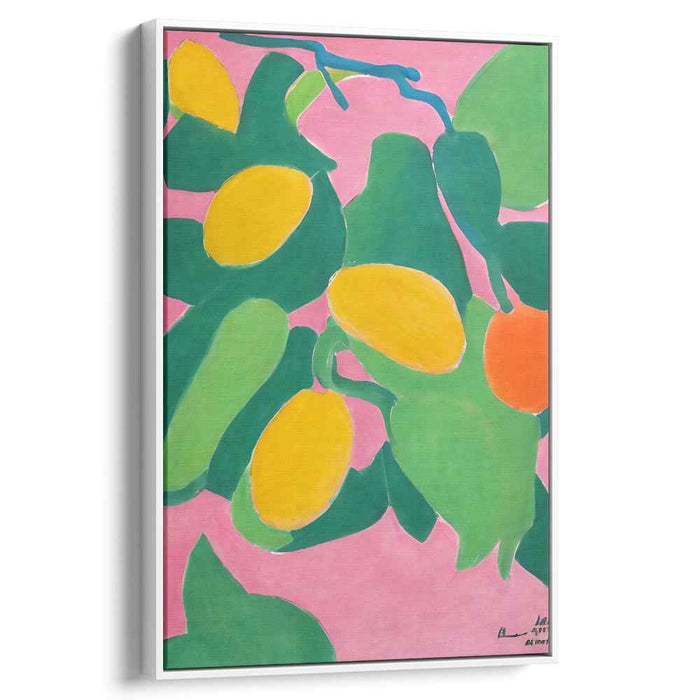 Lush Lemons: Fauvist Fruit Canvas Art Print