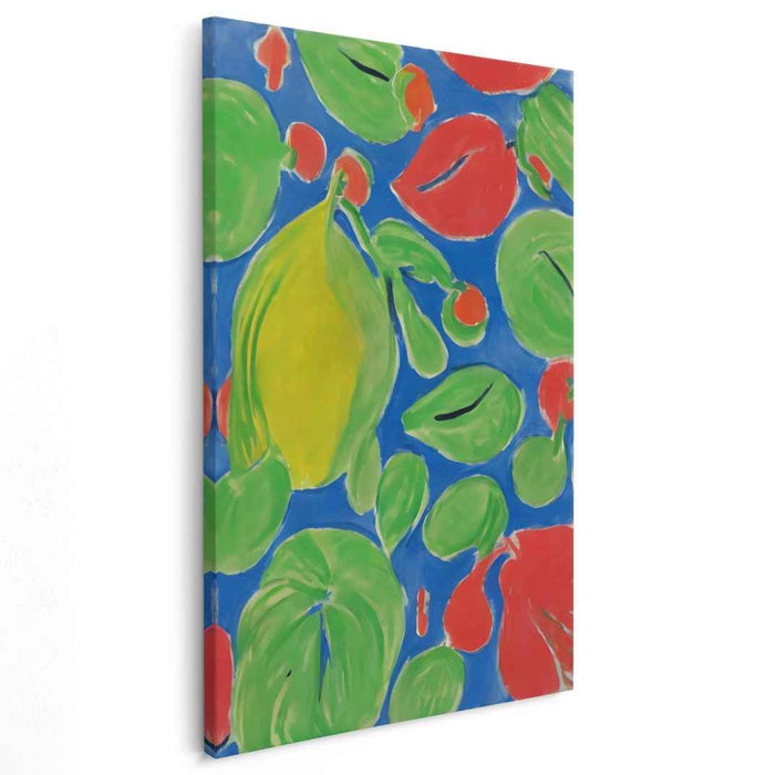 Vivid Leaf Dance: Lively Foliage in Bold Colors Canvas Art Print