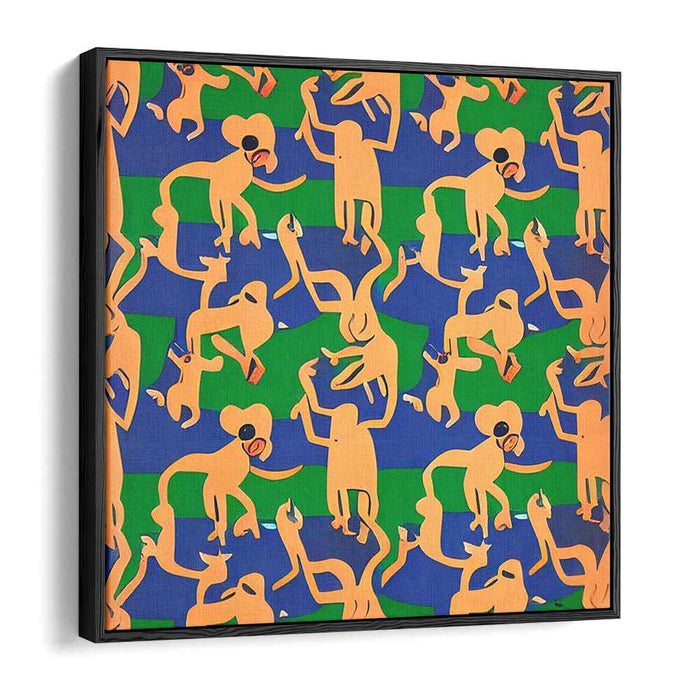 Dynamic Creatures Ensemble: Vibrant Abstract Figures and Animals Canvas Art Print