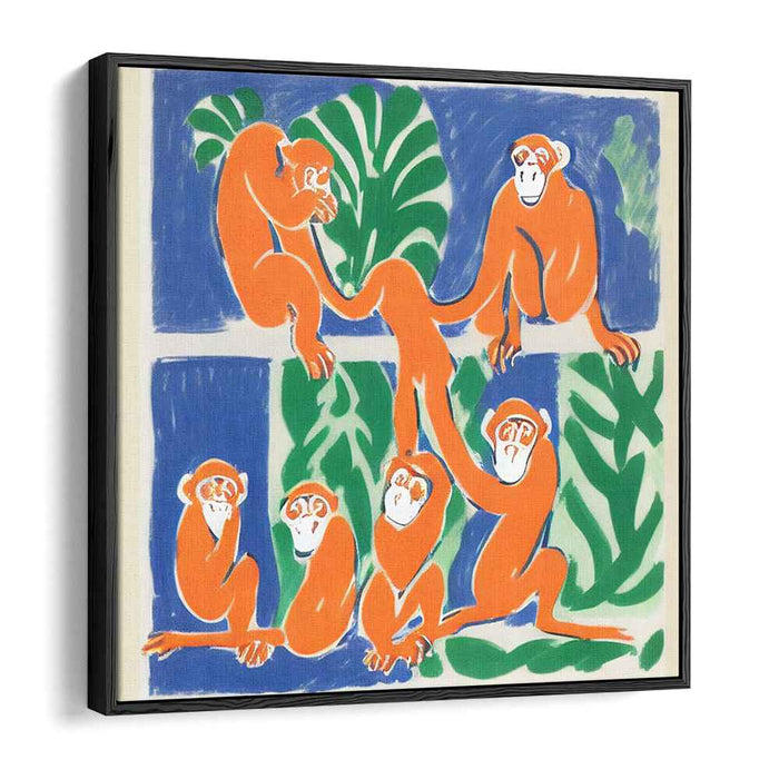 Tropical Prism Symphony: Vibrant Orange and Blue Jungle Scene